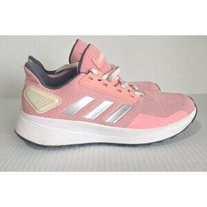 Adidas Duramo 9 pink Silver Running Shoes Womens Size 5 Cloudfoam Athletic